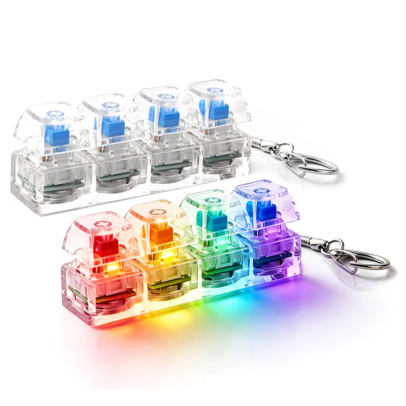 Home Office Gadgets - 4Keys Mechanical Keyboard Keychain Finger Button