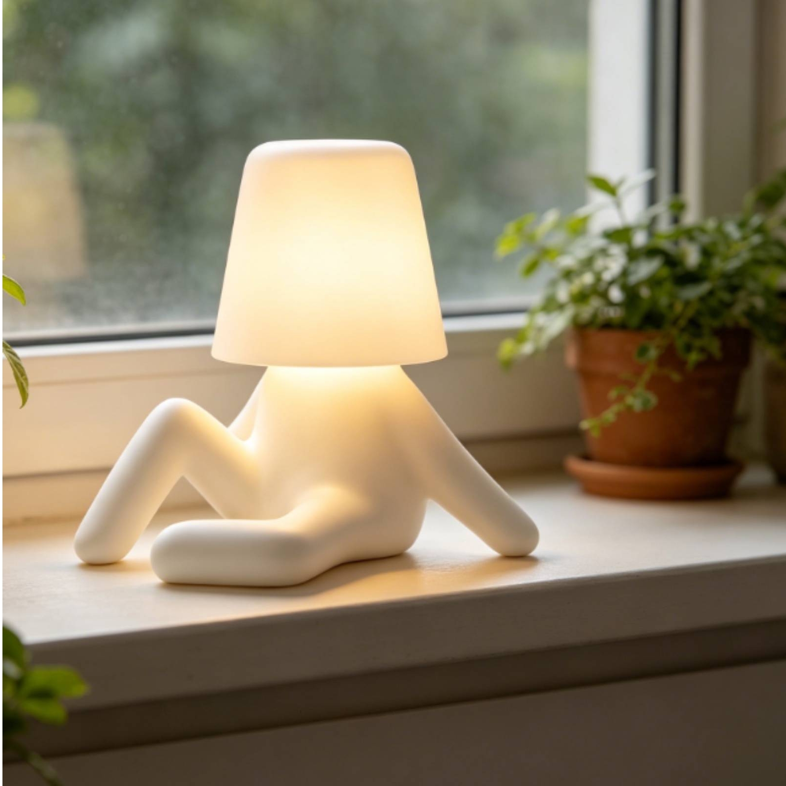 Home Office Desk - Sitting Figure Lamp ABS Resin Bedside