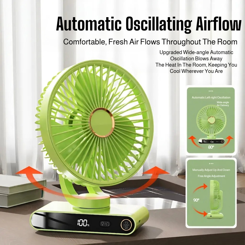 Home Office Gadgets - New Digital Display Swing Clip Fan