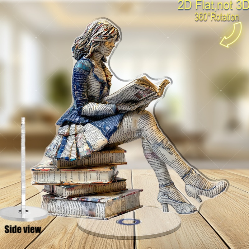 Home Office And Library - A 2D flat rotating acrylic book