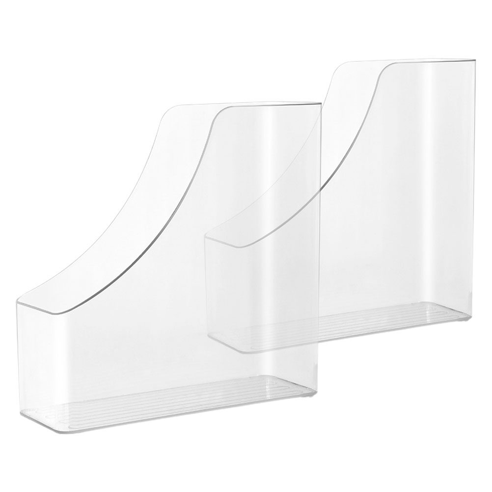 Home Office And Library - 2Pcs Clear File Boxes Transparent Desktop