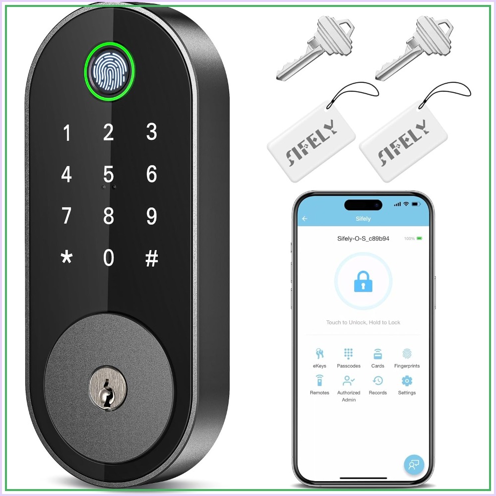 Home Office Google - Smart Fingerprint Deadbolt with Keypad –