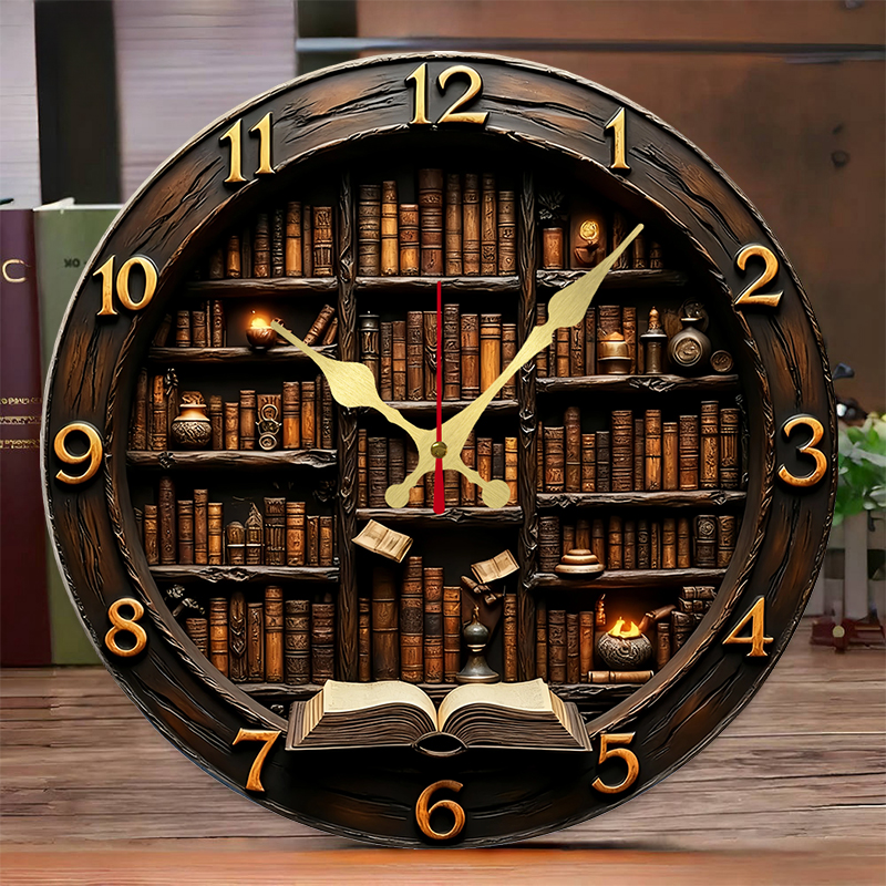 Home Office And Library - Library Nook Style Wooden Round Silent