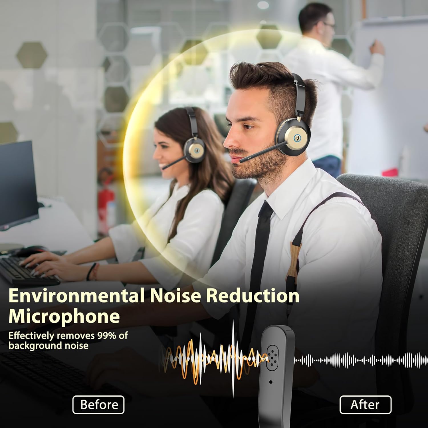 Wireless Headset with Mic, Noi - Noise Canceling Headphones avis et prix