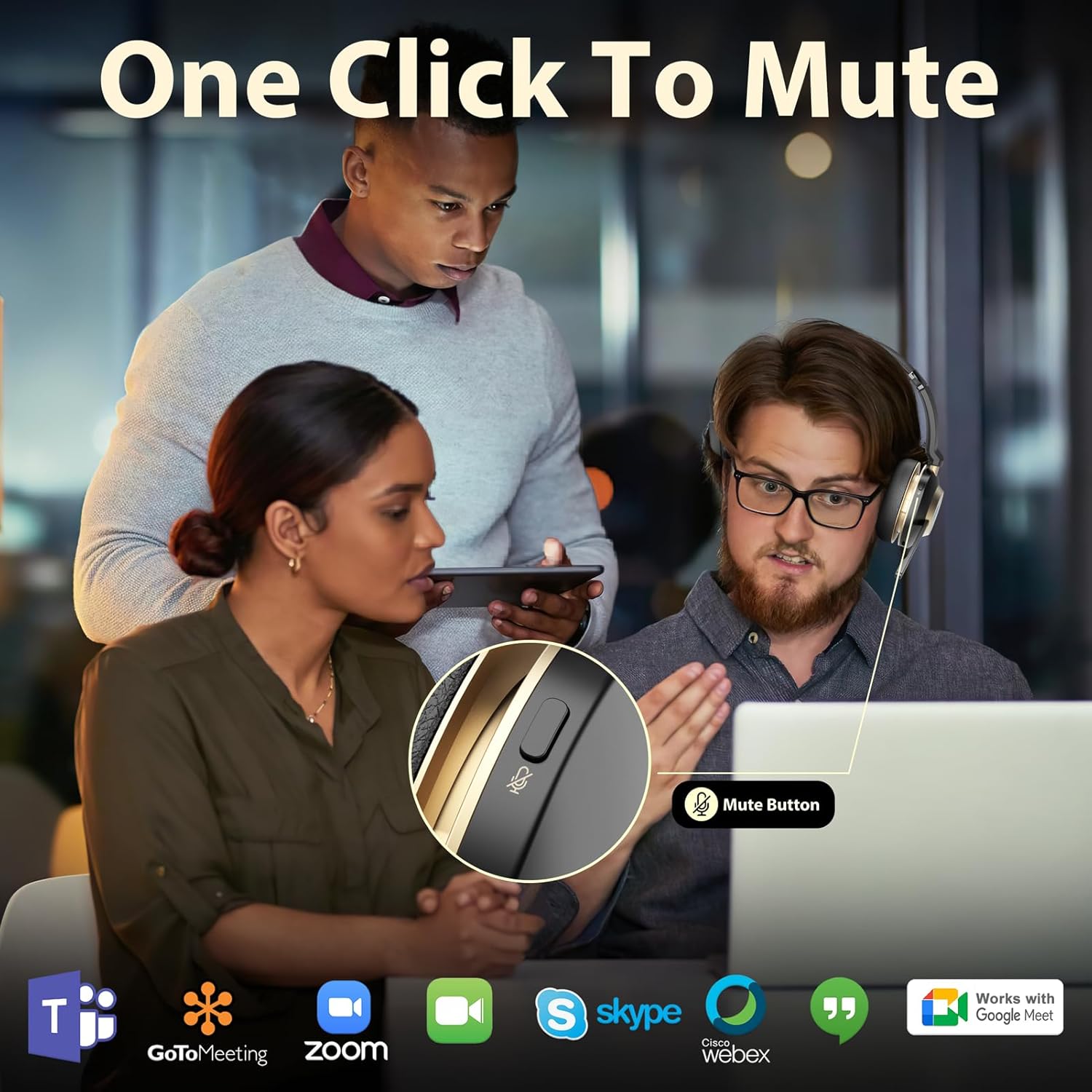 Wireless Headset with Mic, Noi - Noise Canceling Headphones avis et prix