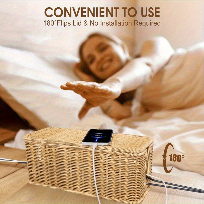 Handcrafted Rattan Cable Manag - Cable Management Box avis et prix