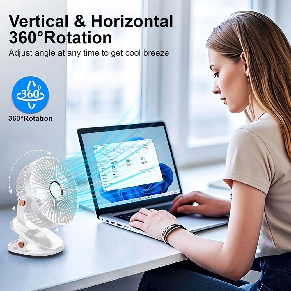 Portable Clip On Fan, 5 Speeds - Home Office Gadgets avis et prix