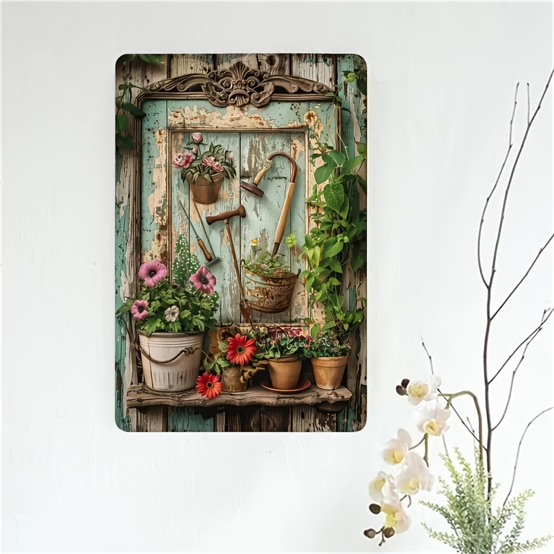 Vintage floral metal tin signa - Home Office And Library avis et prix