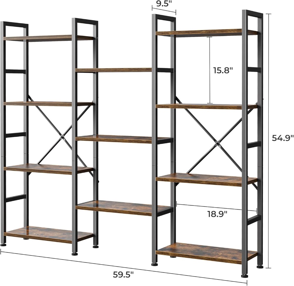Triple Bookshelf with 11 Open  - Home Office For avis et prix