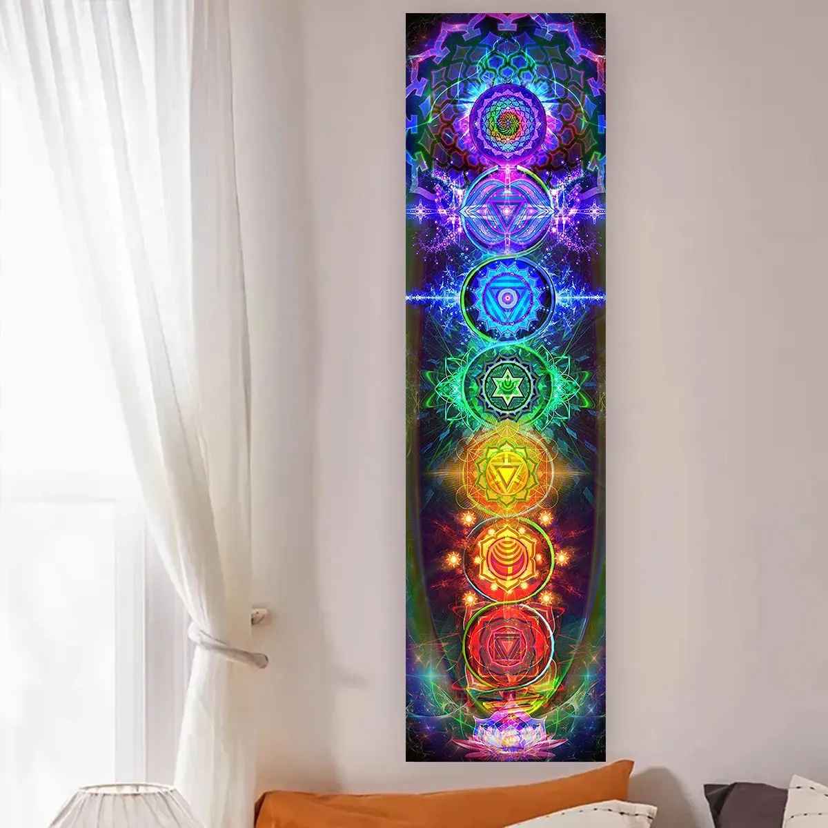 Colorful Chakra Wall Tapestry  - Home Office Yoga Room avis et prix