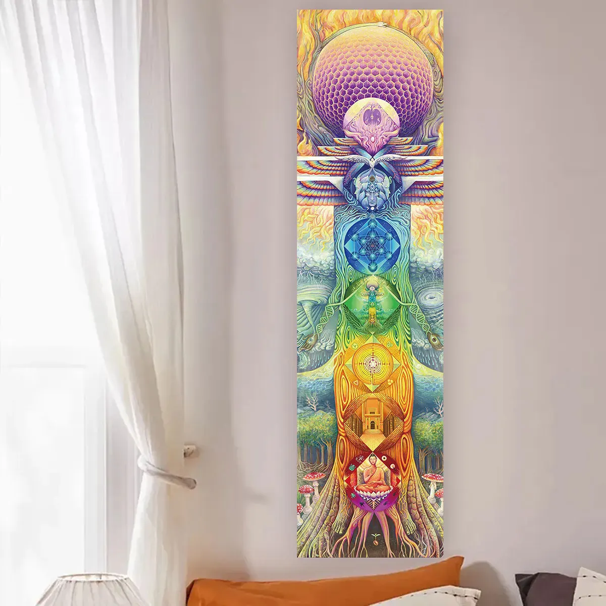 Colorful Chakra Wall Tapestry  - Home Office Yoga Room avis et prix