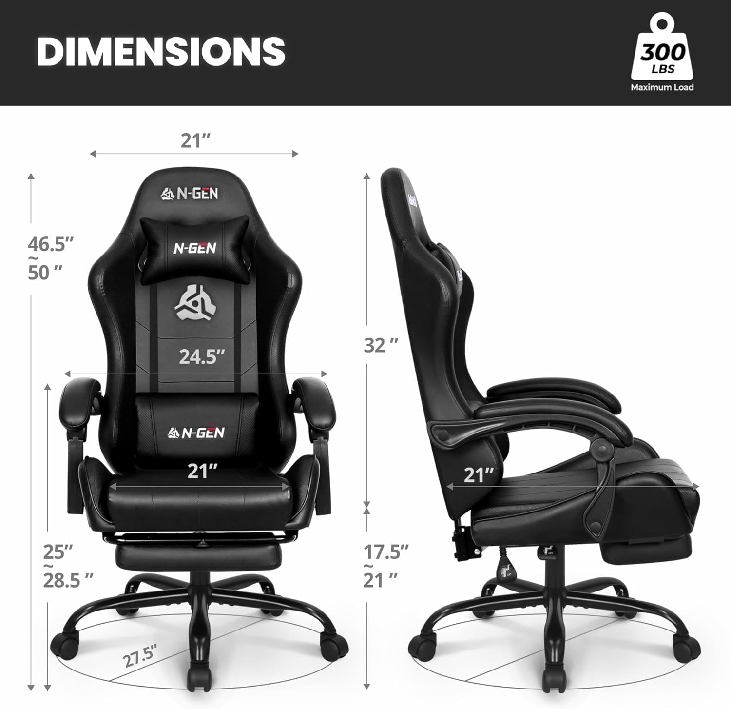 Gaming Chair with Footrest Lum - Home Office Desk avis et prix