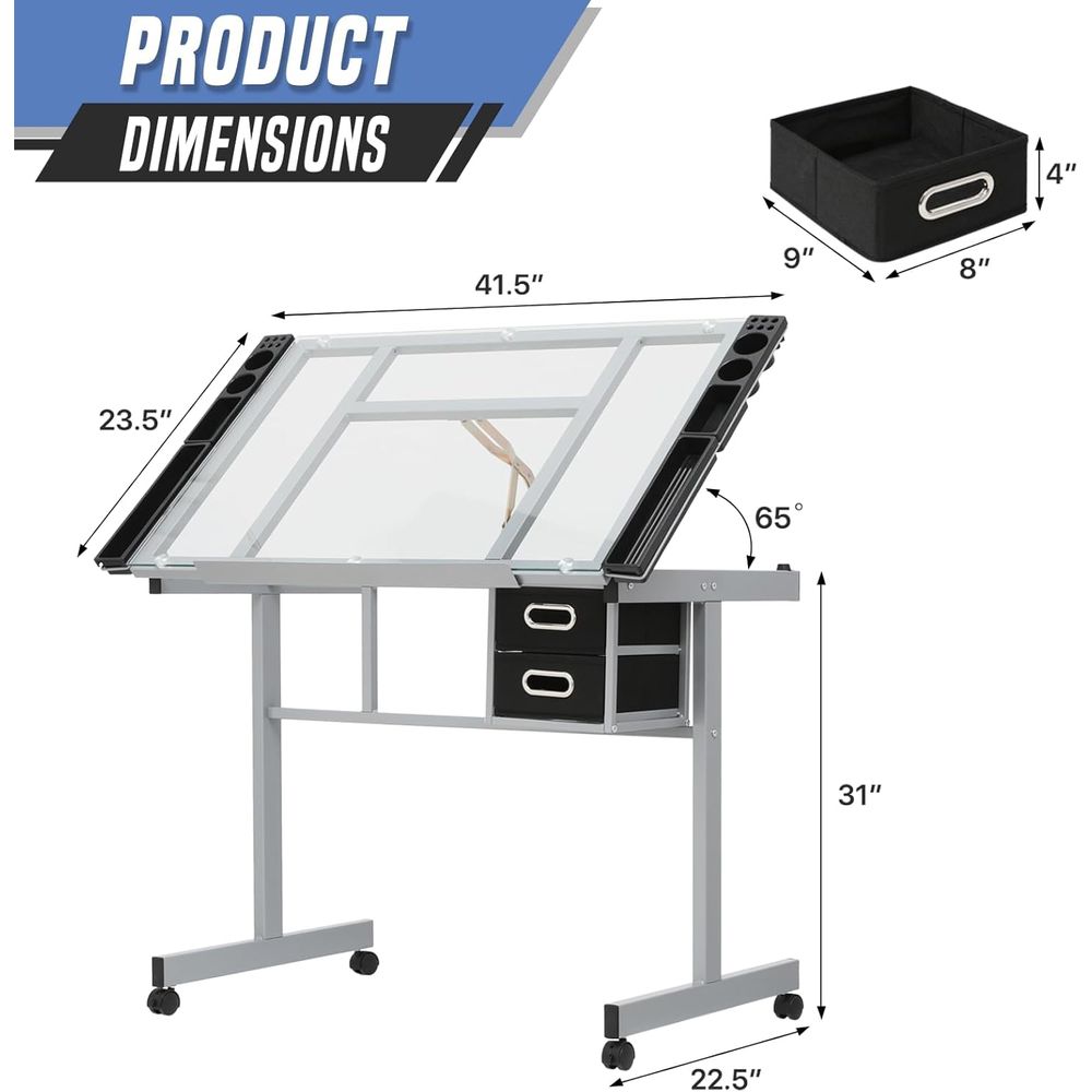 Adjustable Glass Top Dining Ta - Home Office For avis et prix