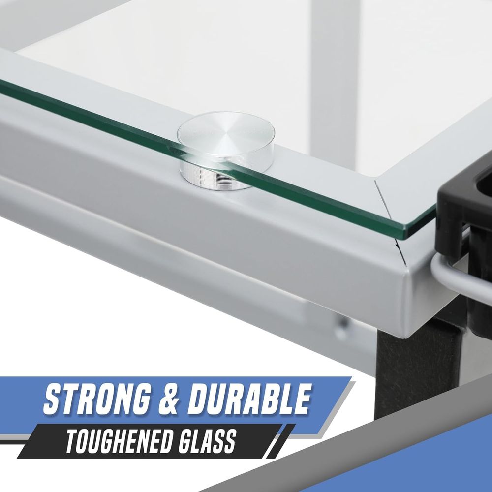 Adjustable Glass Top Dining Ta - Home Office For avis et prix