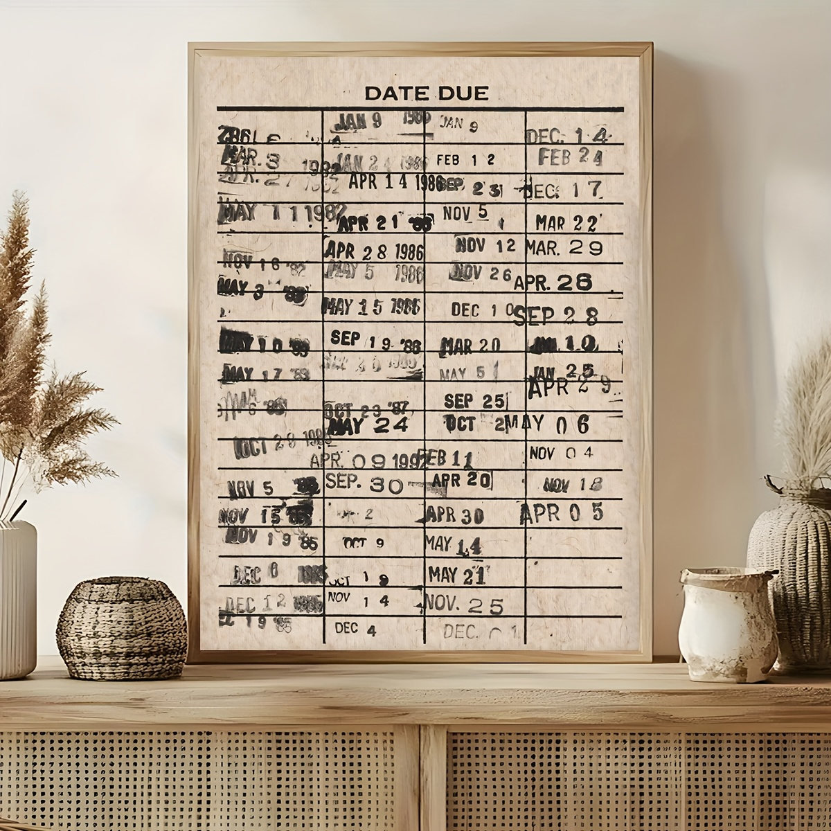 Antique Library Card Canvas Pr - Home Office And Library avis et prix