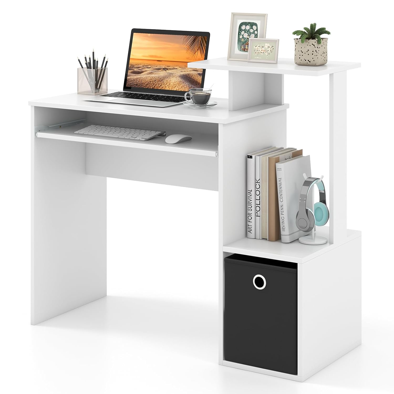 Computer Desk with Fabric Draw - Keyboard Tray Under Desk avis et prix