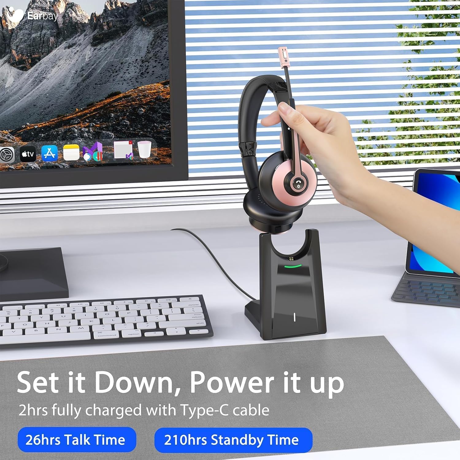 Wireless Headset with Mic, Noi - Noise Canceling Headphones avis et prix