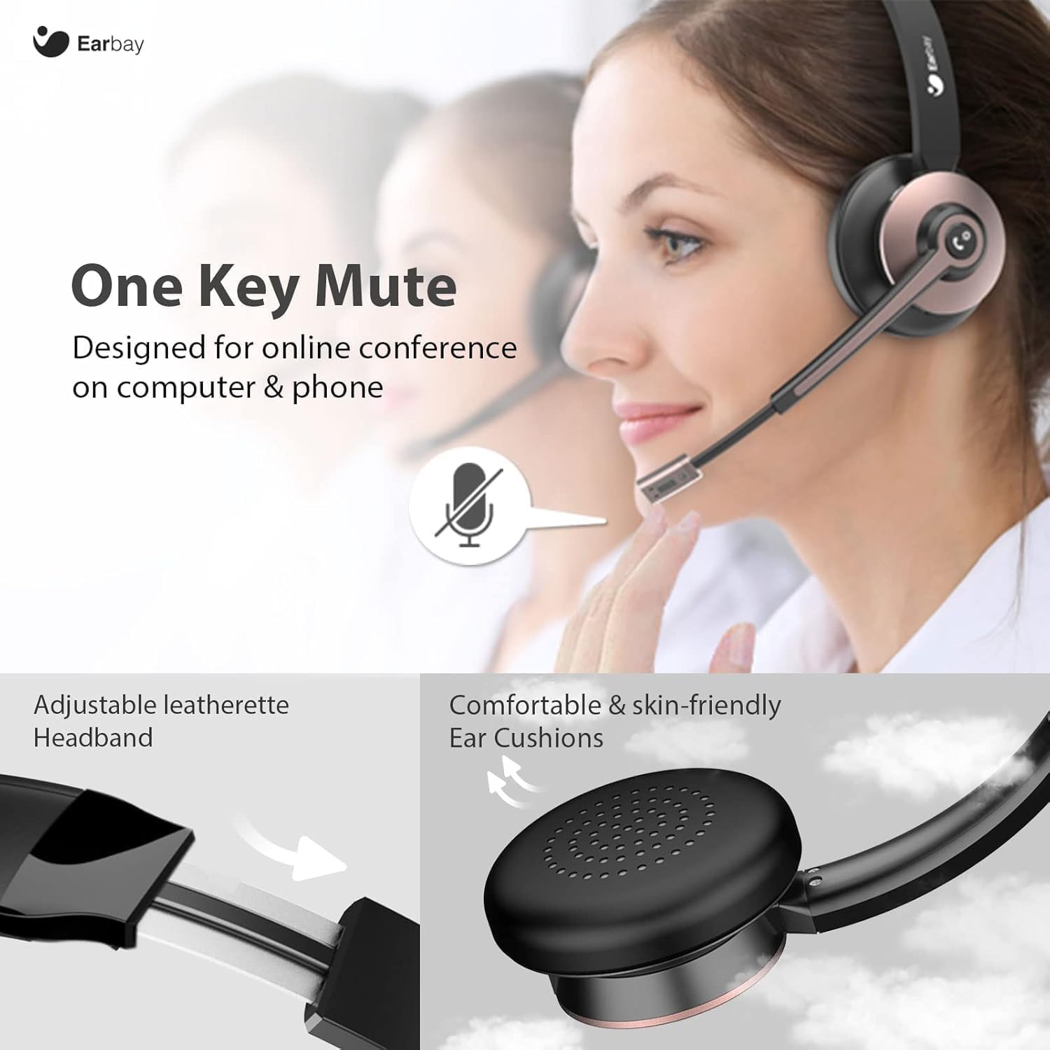 Wireless Headset with Mic, Noi - Noise Canceling Headphones avis et prix