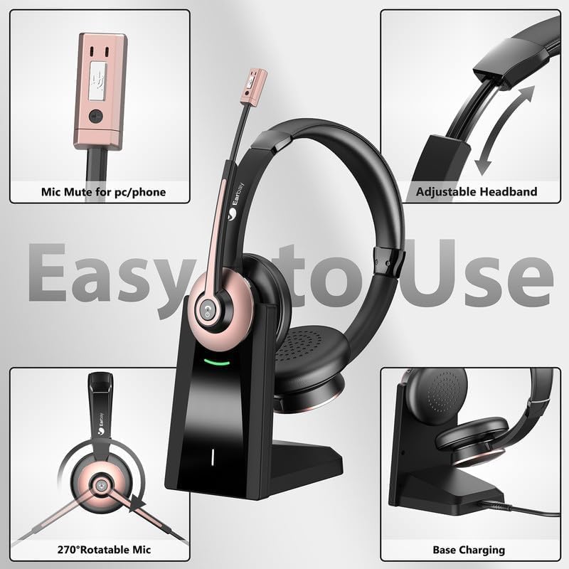 Wireless Headset with Mic, Noi - Noise Canceling Headphones avis et prix