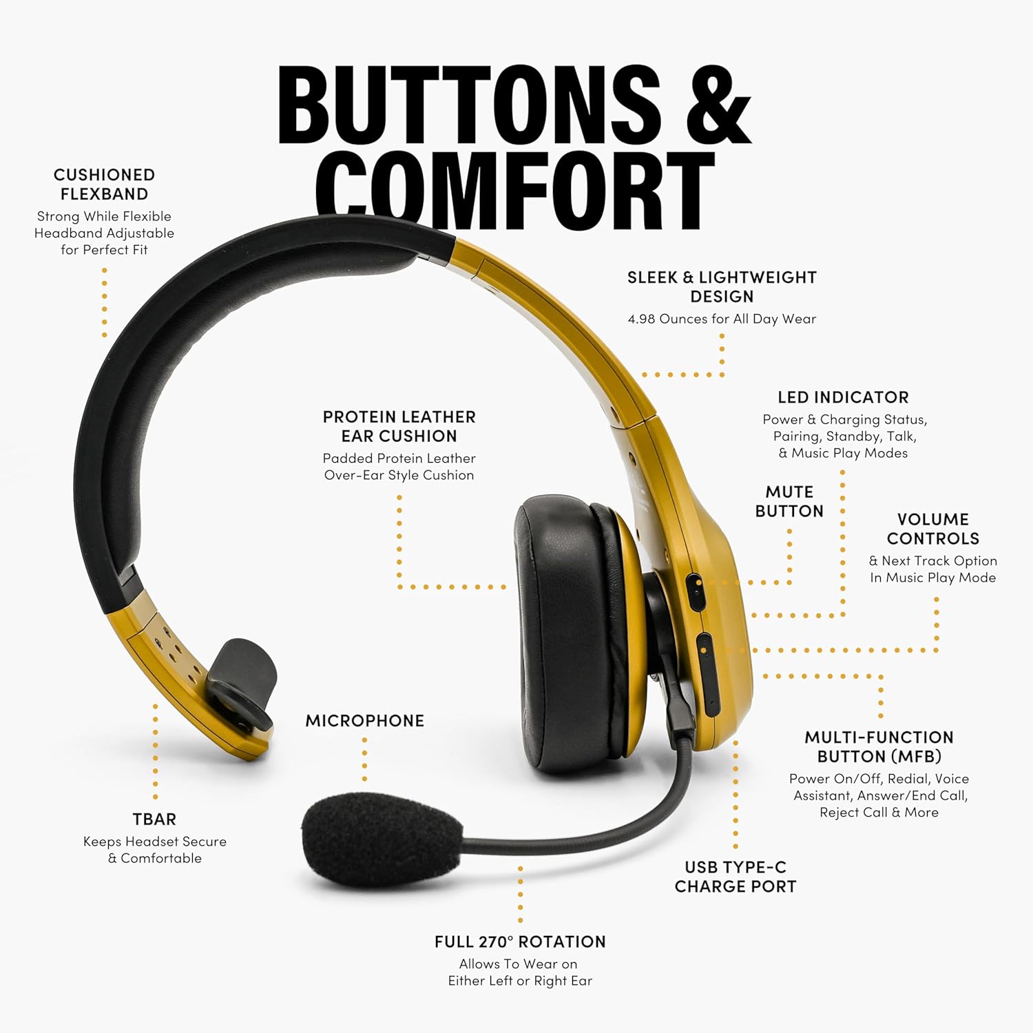 Premium Trucker Bluetooth Head - Noise Canceling Headphones avis et prix