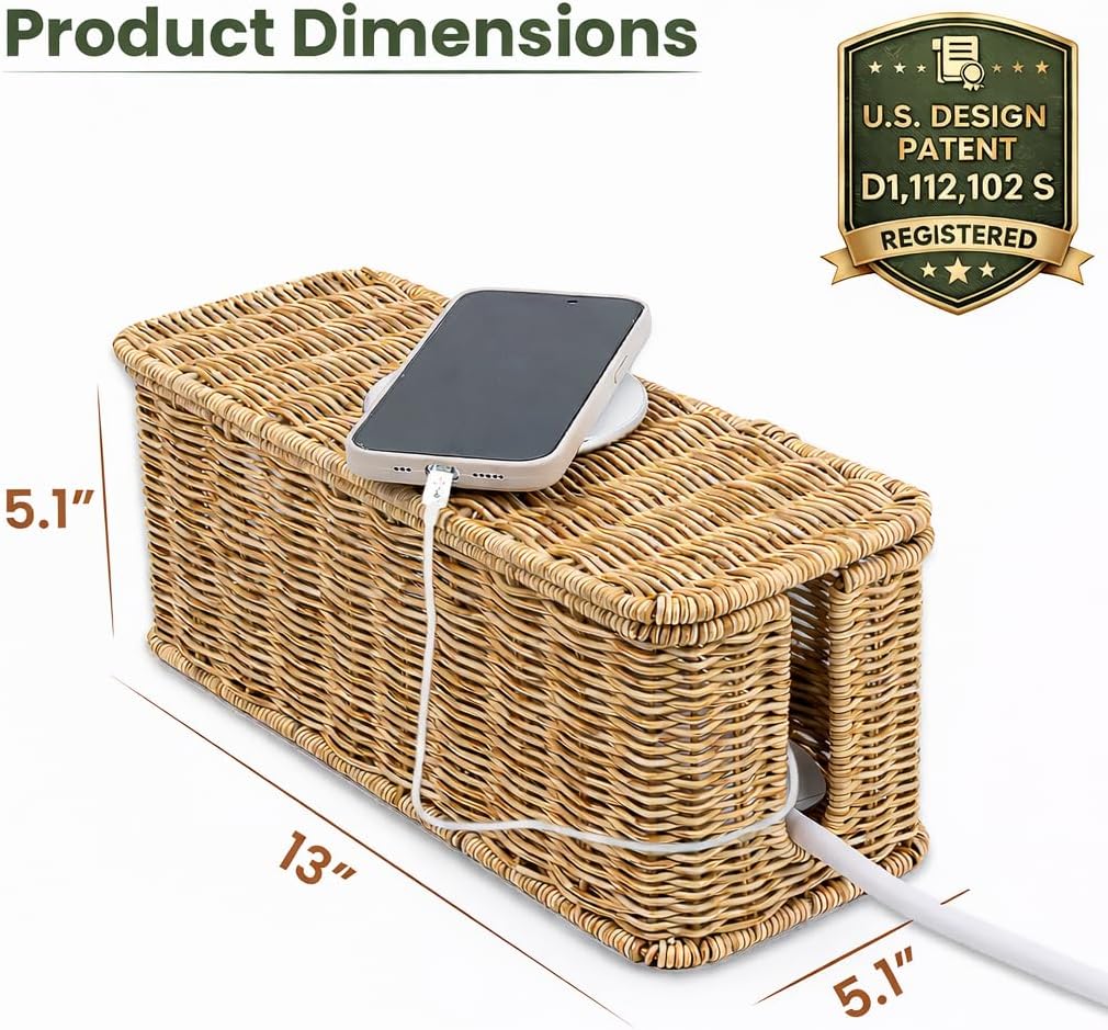 Handmade Rattan Cable Manageme - Cable Management Box avis et prix