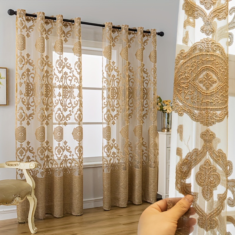 1pc Khaki 3D Embossed Sheer Cu - Home Office Gadgets avis et prix