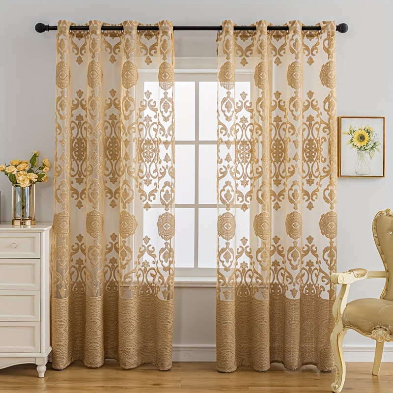 1pc Khaki 3D Embossed Sheer Cu - Home Office Gadgets avis et prix