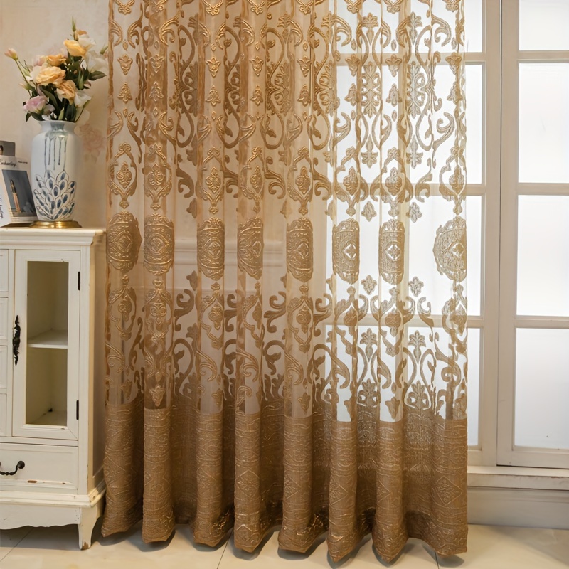 1pc Khaki 3D Embossed Sheer Cu - Home Office Gadgets avis et prix
