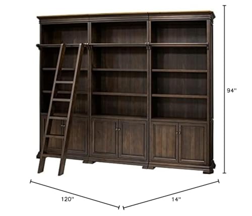 Large Brown Wooden Bookcase Wi - Home Office And Library avis et prix